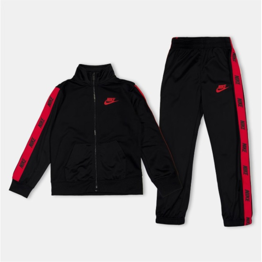 Nike Kids Baby 18M Logo Jacket Pants Track Set Light Black/Red 66G796G